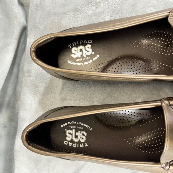 SAS womens shoes size 8M bronze all day comfort loafers slip on - Picture 8 of 16